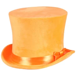 Hut Zylinder Flair Deluxe, neon-orange, Samtzylinder für Kopfweiten 57-58cm