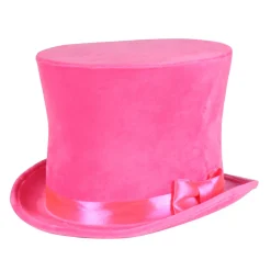Hut Zylinder Flair Deluxe, neon-pink, Samtzylinder für Kopfweiten 57-58cm