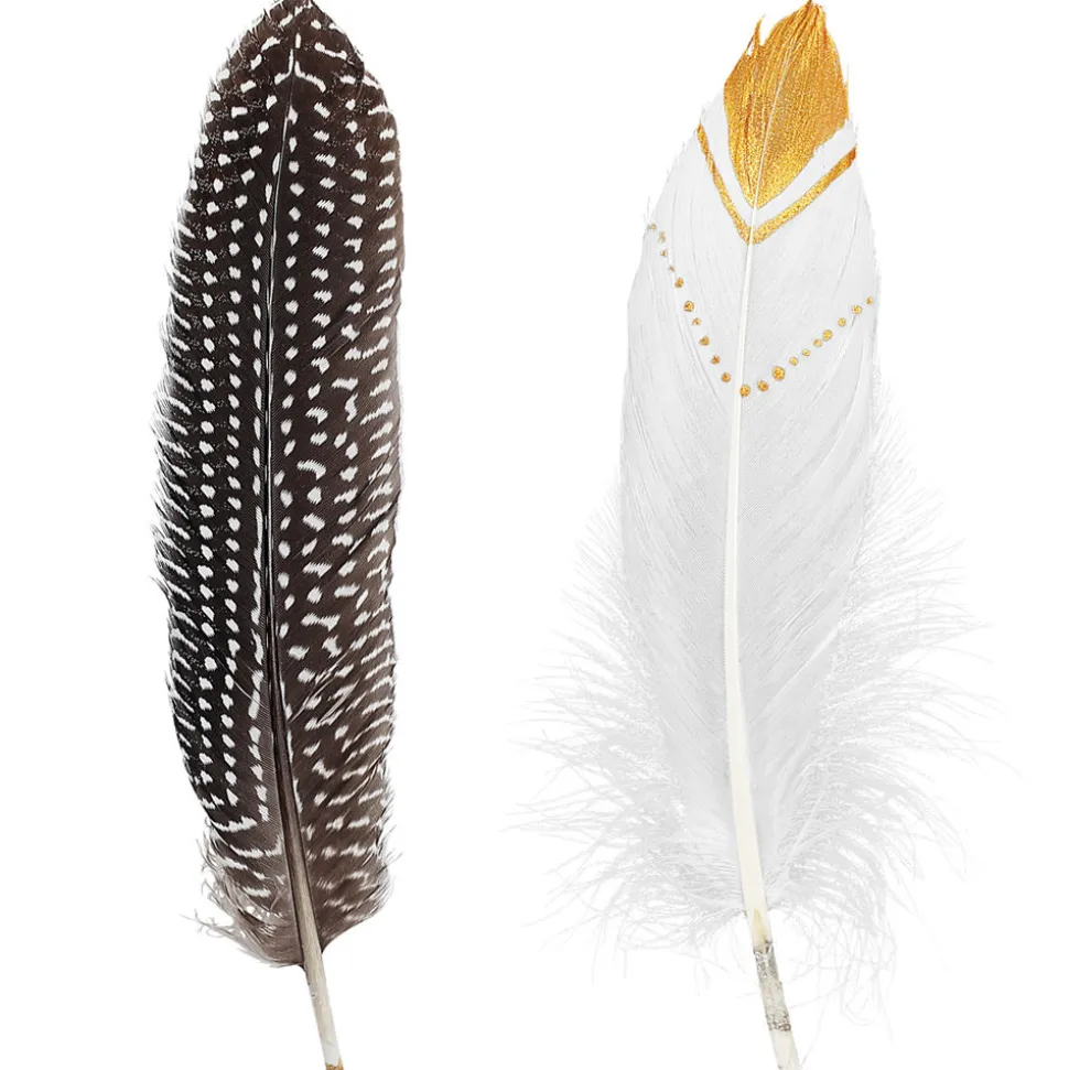 Indianerfeder-Set, schwarz/weiß, 12 Stück