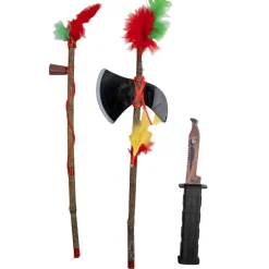 Indianer-Set 3-teilig, Tomahawk, Pfeife, Messer
