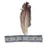 Indianer-Stirnband mit Feder, beige-blau