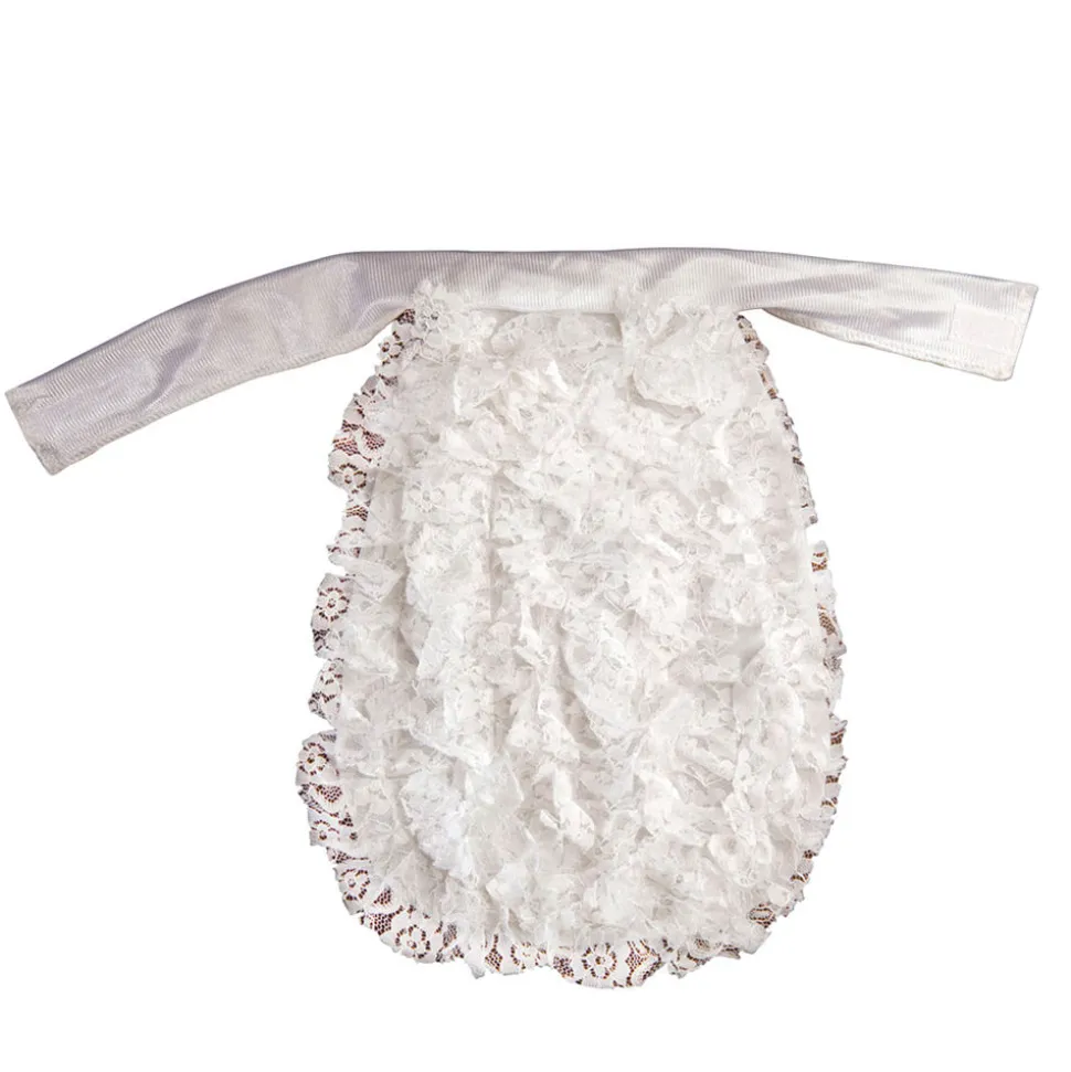 Jabot in Satinoptik, weiß