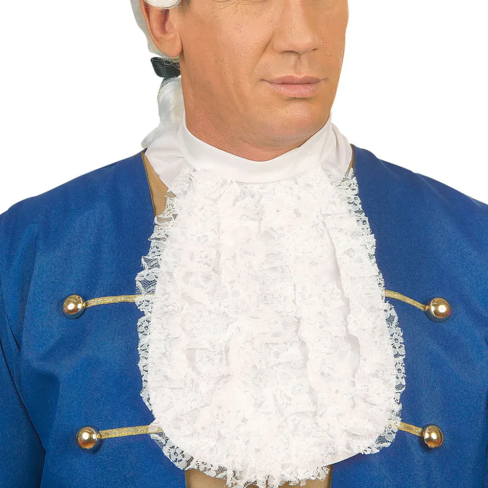 Jabot in Satinoptik, weiß