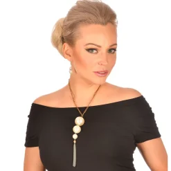 Kette Charleston Perlenschmuck, beige