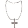 Kette mit Kreuz, silbern