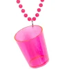 Kette mit Schnapsglas Neon-Pink