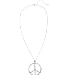 Kette Peacezeichen, Strass