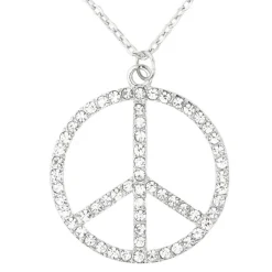 Kette Peacezeichen, Strass