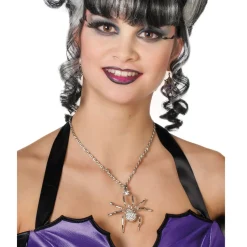 Kette Spinne mit Strass, silber