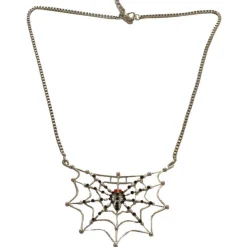 Kette Spinnennetz mit Spinne, silber