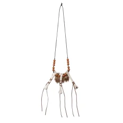 Kette Voodoo mit Perlen, Fell und Knochen