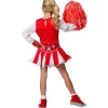 Kinder-Kostüm Cheerleader, rot-weiß, Gr. 116