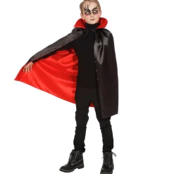 Kinder-Kostüm Dracula Umhang, schwarz-rot