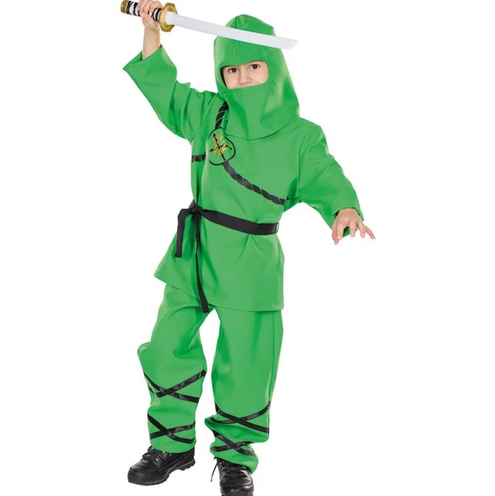 Kinder-Kostüm grüner Ninja, 4-tlg, Gr. 116