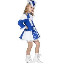 Kinder-Kostüm Tanzmariechen blau/weiß/silber Gr. 104