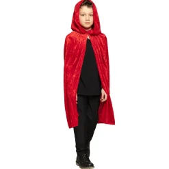 Kinder-Kostüm Umhang mit Kapuze, rot, 115cm