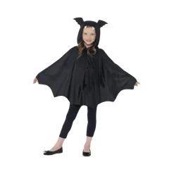 Kinder-Umhang Fledermaus, Schwarz, Größe S-M - geeignet für 4-9 Jährige