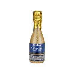 Konfettikanone Form Champagnerflasche - Gold - 20,5 cm
