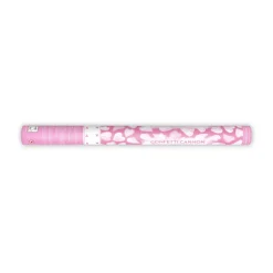 Konfettikanone mit Metallic-Herzen – Weiß – 60 cm