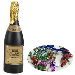 Konfetti Shooter Sektflasche, bunt