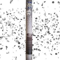 Konfetti-Shooter, Silber-Flitter, ca. 60 cm