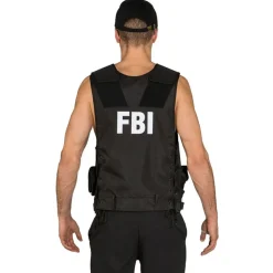 Kostüm FBI Weste, schwarz, Einheitsgröße