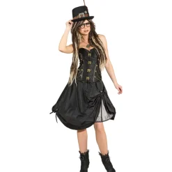Kostüm Steampunk Reifrock schwarz, Größe 34-36