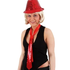 Krawatte mit Pailletten, rot
