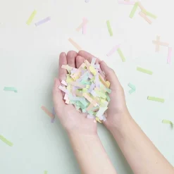 Krepp-Konfetti Streifen, Regenbogen Pastell Mix, 15 g
