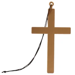 Kreuz mit Kordel aus Plastik, gold