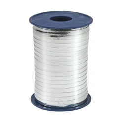 Kräuselband Metallic, Breite 5 mm, 400 m auf der Spule, Silber