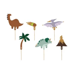 Kuchenstecker / Tortenaufsatz / Cake-Topper Dinosaurier – ca. 8 – 12 cm – Set mit 6 Stück