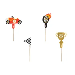 Kuchenstecker / Tortenaufsatz / Cupcake-Topper – Cars / Auto – ca. 12 cm – 4 Stück