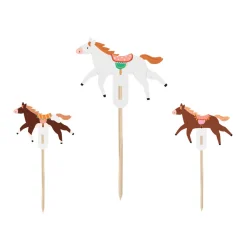 Kuchenstecker / Tortenaufsatz / Cupcake-Topper – Pferde – ca. 13 cm – 6 Stück