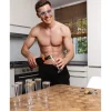 Kunststoff Sektflöte / Champagner-Glas, 4 Stück, 140 ml, Goldener Rand