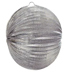 Lampion rund, ca. Ø 24 cm, schwer entflammbar, silber