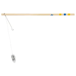 Laternenstab aus Holz, Farbige Sterne, mit LED-Licht, 30 cm