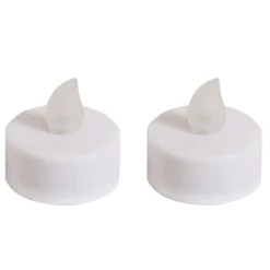 LED-Teelichter Kerzen, Weiß, 2 Stück