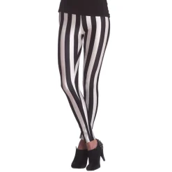 Leggings gestreift, schwarz-weiß, Größe S-M