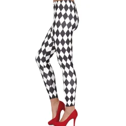 Leggings Raute schwarz-weiß, Größe S-M