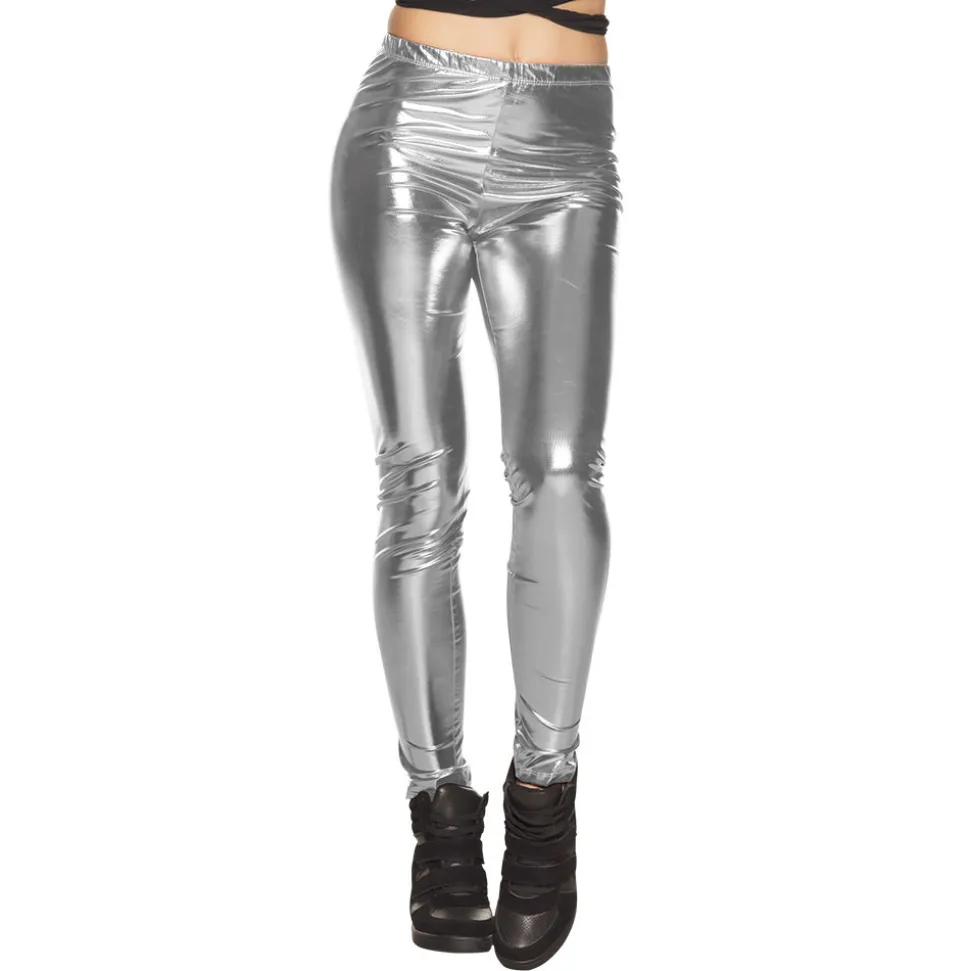 Leggings Stretch, silber, Gr. M