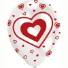 Luftballon Hearts, rot-wei0, 6 Stk.