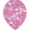 Luftballon It's a girl, rosa, 6 Stk.