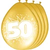 Luftballon, Jubiläum 50, 8 Stück, gold