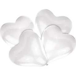 Luftballons Herzen, weiß, 30cm, 5 Stück