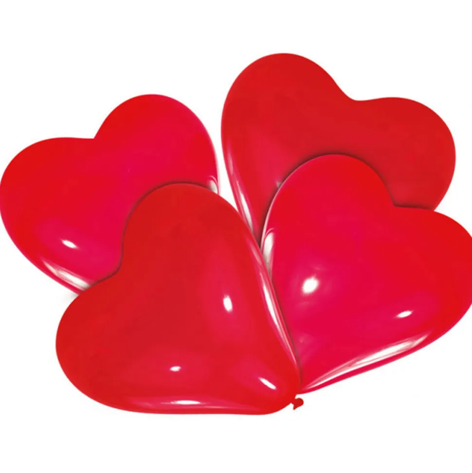 Luftballons Herz Form, rot, 4 Stück