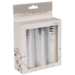 Luftschlangen, 3er Pack, Metallic silber
