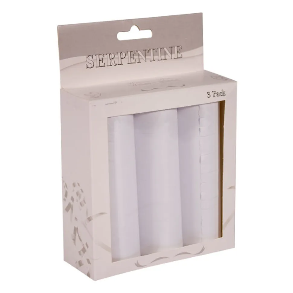 Luftschlangen, 3erPack, weiß