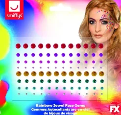 Make-Up FX, Regenbogen-Gesichtsjuwelen, mehrfarbig, Bogen mit 100 Stück