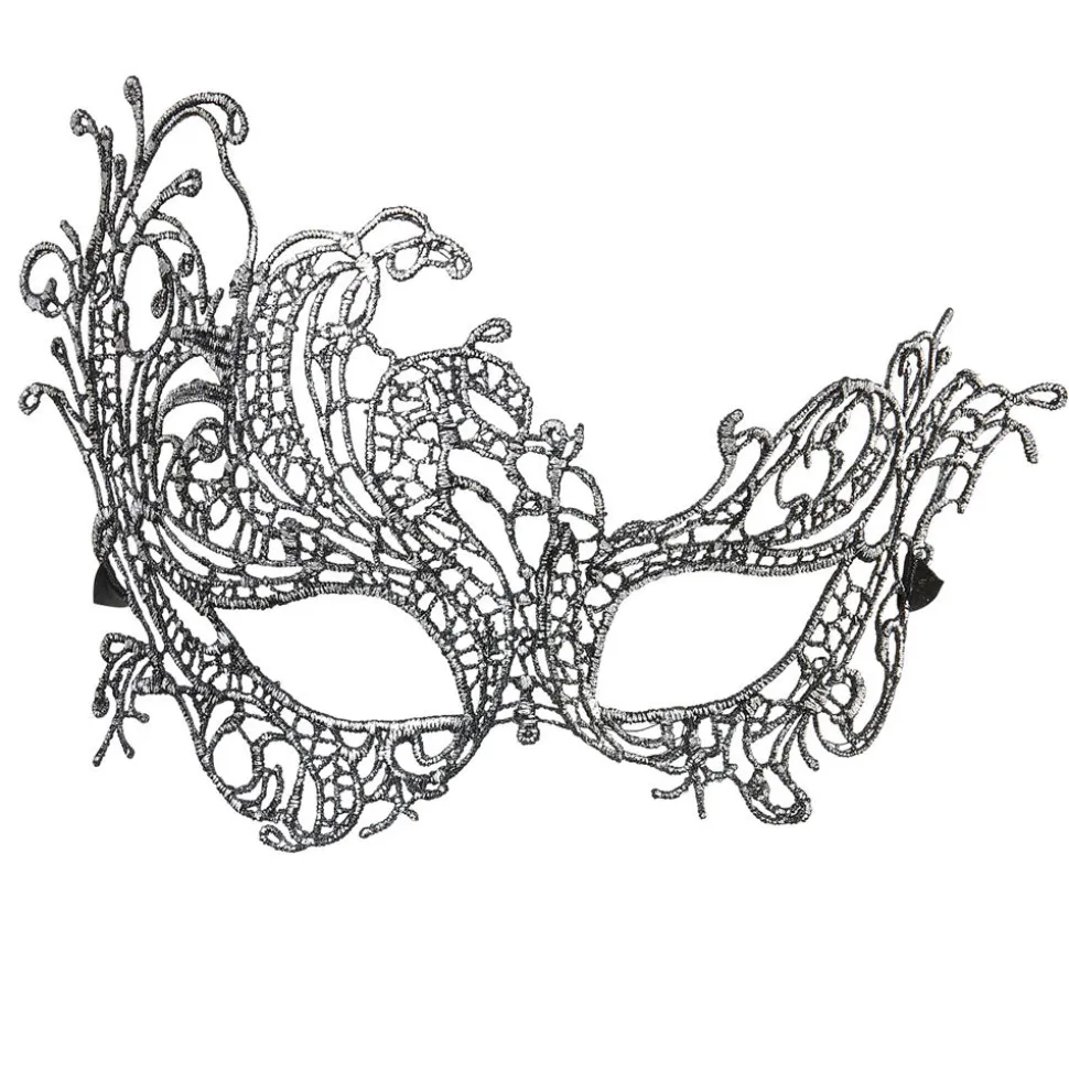 Maske Barock aus Spitze, silber